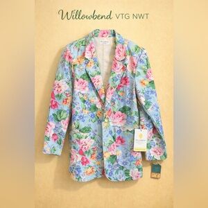 Vintage Willowbend Floral Women's Blazer with Pink and Blue Accents NWT